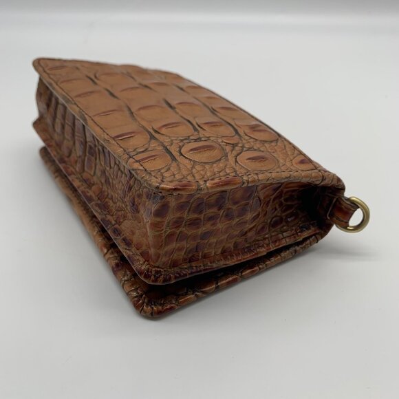 Brahmin Pecan Melbourne Croc Embossed Leather Wristlet Wallet - Picture 8 of 12